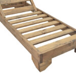 Sun lounger Fendy fir wood in walnut color 71.5x200x24cm - Image 6