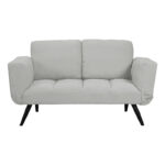 Sofa-bed 3-seater Jackie bouclé grey-metal black 190x78x75cm - Слика 3