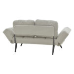 Sofa-bed 3-seater Jackie bouclé grey-metal black 190x78x75cm - Слика 6
