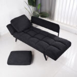 Sofa-bed 3-seater Jackie fabric anthracite-metal black 190x78x75cm - Слика 2