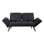 Sofa-bed 3-seater Jackie fabric anthracite-metal black 190x78x75cm - Слика 3