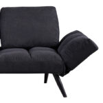 Sofa-bed 3-seater Jackie fabric anthracite-metal black 190x78x75cm - Слика 4