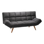 Sofa - bed 3-seater Freddo fabric anthracite 181x81x86cm - Слика 3
