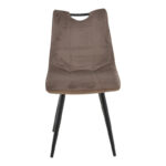 Nely chair brown velvet with black leg 47x61x85cm - Image 4
