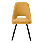 Chair Initiate teddy fabric yellow-black metal leg 48x57x85cm - Слика 5