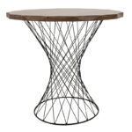 Трпезариска маса Маса Ронлеле метална црна-орев Д81x76 см