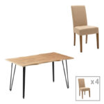 Трпезариска маса Дита-Изак мокасонома 140x80x76 см