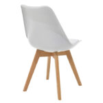 Julita-Gaston dining table set of 5 MDF and beech wood in white-natural shade D80x73cm - Image 3