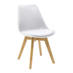 Dining table set of 5 pieces Manka-Gaston in white color 110x80x77cm - Image 2