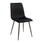 Julita-Noor dining table set of 5 pcs MDF black-natural legs Φ80x73cm - Слика 2