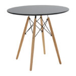 Julita-Noor dining table set of 5 pcs MDF black-natural legs Φ80x73cm - Слика 5