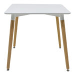 Dining table Natali-Noor set of 3 pcs MDF white-beige-natural legs 80x80x76cm - Слика 6