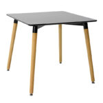 Dining table Natali-Noor set of 3 pcs MDF white-beige-black 80x80x76cm - Слика 5