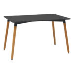 Dining table Natali-Noor set of 5 pcs MDF white-beige-black 120x80x76cm - Слика 5