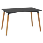 Dining table Natali-Noor set of 3 pcs MDF black-grey-natural legs 120x80x76cm - Слика 5