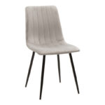 Dining table Julita-Noor set of 5 pcs MDF white-grey-natural legs D80x76cm - Слика 2