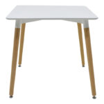 Dining table Natali-Noor set of 3 pcs MDF white-dark grey-natural legs 80x80x76cm - Image 6