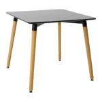 Dining table Natali-Noor set of 3 pcs MDF black-dark grey-natural legs 80x80x76cm - Слика 5