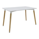 Dining table Natali-Noor set of 5 pcs MDF white-dark grey-natural legs 120x80x76cm - Image 5