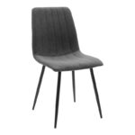 Dining table Natali-Noor set of 5 pcs MDF black-dark grey-natural legs 120x80x76cm - Image 2