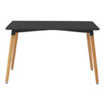 Dining table Natali-Noor set of 5 pcs MDF black-dark grey-natural legs 120x80x76cm - Image 6