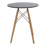 Dining table Julita-Noor set of 3 pcs MDF black-dark grey-natural legs D60x73cm - Слика 6