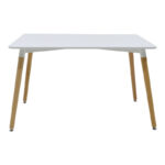 Dining table Natali-Noor set of 5 pcs MDF white-beige fabric 120x80x76cm - Слика 6