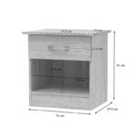 Kona bedside table in oak shade 40x34x42cm - Слика 4