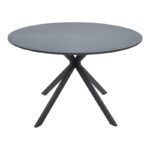 Table Xuson dark grey color top-black metal legs D120x75cm - Image 2