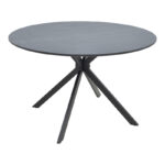 Table Xuson dark grey color top-black metal legs D120x75cm