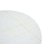 Table Xuson white marble color top-black metal legs D120x75cm - Слика 3