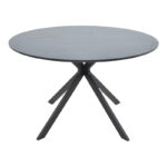 Table Xuson black marble color top-black metal legs D120x75cm - Image 2