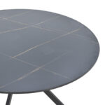 Table Xuson black marble color top-black metal legs D120x75cm - Image 3