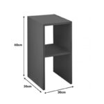 Deseo bedside table in white shade 30x30x60cm - Слика 3