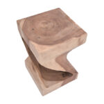 Hourian side table suar wood in natural color 30x30x65cm - Image 3