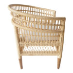 Armchair Necorian teak wood and pe rattan in natural color and white pillow 80x70x87cm - Image 3
