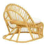 Armchair Tromso pe rattan in natural color and beige pillow 80x85x98cm - Image 2