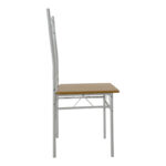 Dining table Roza II set of 5 pcs mdf in natural shade with white metal legs 110x60x74cm - Слика 6