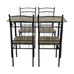 Dining table Roza II set of 5 pcs mdf in grey shade with grey metal legs 110x60x74cm - Слика 2