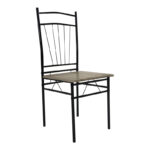 Dining table Roza II set of 5 pcs mdf in grey shade with grey metal legs 110x60x74cm - Слика 3