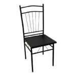 Dining table Roza II set of 5 pcs mdf in black shade with black metal legs 110x60x74cm - Слика 4