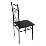 Dining table Roza II set of 5 pcs mdf in black shade with black metal legs 110x60x74cm - Слика 5