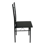 Dining table Roza II set of 5 pcs mdf in black shade with black metal legs 110x60x74cm - Слика 6