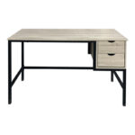 Ramen work desk in sonoma shade with black metal legs 120x48x76cm - Слика 2