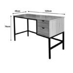 Ramen work desk in sonoma shade with black metal legs 120x48x76cm - Слика 4