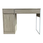 Kantor work desk in natural shade with white metal leg 110x50x76cm - Слика 3