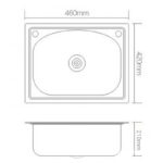 Undir stainless steel sink 46x42cm - Image 2