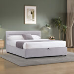 Molito velvet bed in gray shade with storage space 150x200cm - Слика 2