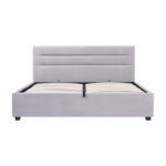 Molito velvet bed in gray shade with storage space 150x200cm - Слика 3