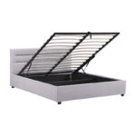 Molito velvet bed in gray shade with storage space 150x200cm - Слика 4